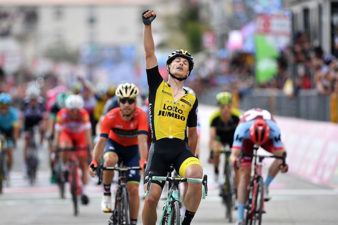 Enrico Battaglin (LottoNL-Jumbo) wins stage 5 of the 2018 Giro to Santa Ninfa