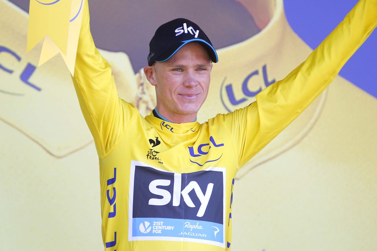 Chris Froome (Team Sky) in the yellow jersey