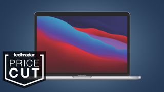 Apple MacBook Pro laptop on dark blue background