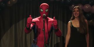 Spider-Man giving thumbs up in Far From Home trailer