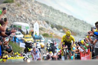 Primoz Roglic of Team Jumbo Visma wearing the yellow jersey pictured in action during stage 17 of the 107th edition of the Tour de France cycling race from Grenoble to Meribel Col de la Loze 170 km in France Wednesday 16 September 2020 This years Tour de France was postponed due to the worldwide Covid19 pandemic The 2020 race starts in Nice on Saturday 29 August and ends on 20 September BELGA PHOTO DAVID STOCKMAN Photo by DAVID STOCKMANBELGA MAGAFP via Getty Images