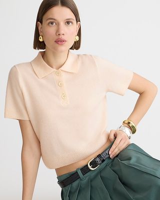 Cashmere Cropped Sweater-Polo