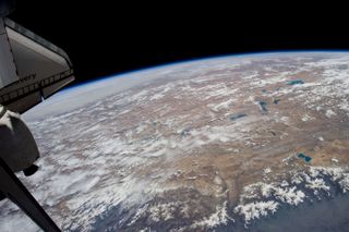 A view of the Tibetan Plateau taken from the International Space Station in 2010.