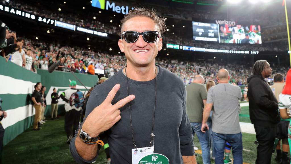 EAST RUTHERFORD, NEW JERSEY - SEPTEMBER 11: YouTube personality Casey Neistat attends the Buffalo Bills vs New York Jets Season-Opening game at MetLife Stadium on September 11, 2023 in East Rutherford, New Jersey.