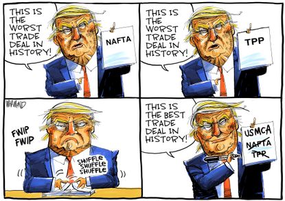 Political Cartoon World USMCA Best Trade Deal