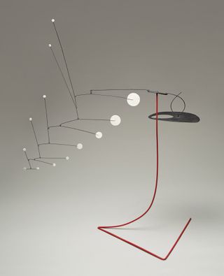 Red Stalk, 1955, by Alexander Calder, sheet metal, rod, wire, and paint