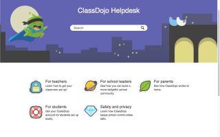 Screenshot from Class Dojo site: Helpdesk