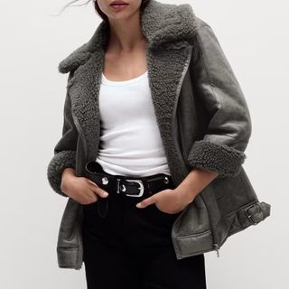 M&S Faux Shearling Aviator Jacket