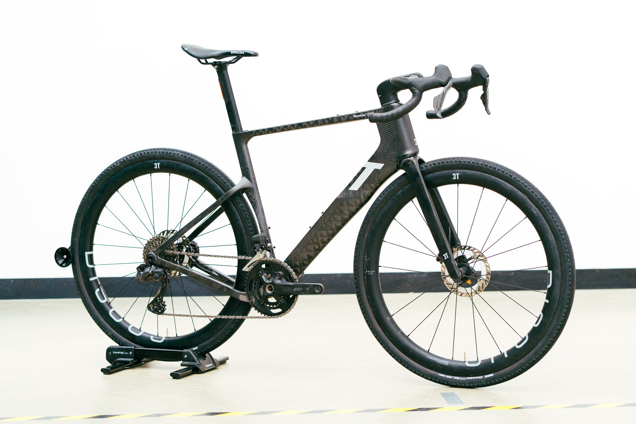 A bike stands against a white background
