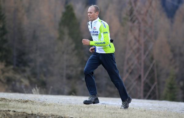 Kristijan Koren hoofs it up the hill