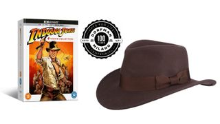 The Indiana Jones 4-Movie Collection, and a Dorfman Pacific Indiana Jones hat.