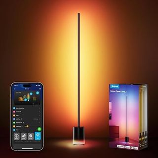 Govee Floor Lamp 2 With Matter, Rgbic Corner Lamp 1725lm, Rgb Dimmable Floor Lamp for Bedroom, Living Room, Black Standing Lamp With Music Sync, Scene Modes, App Control