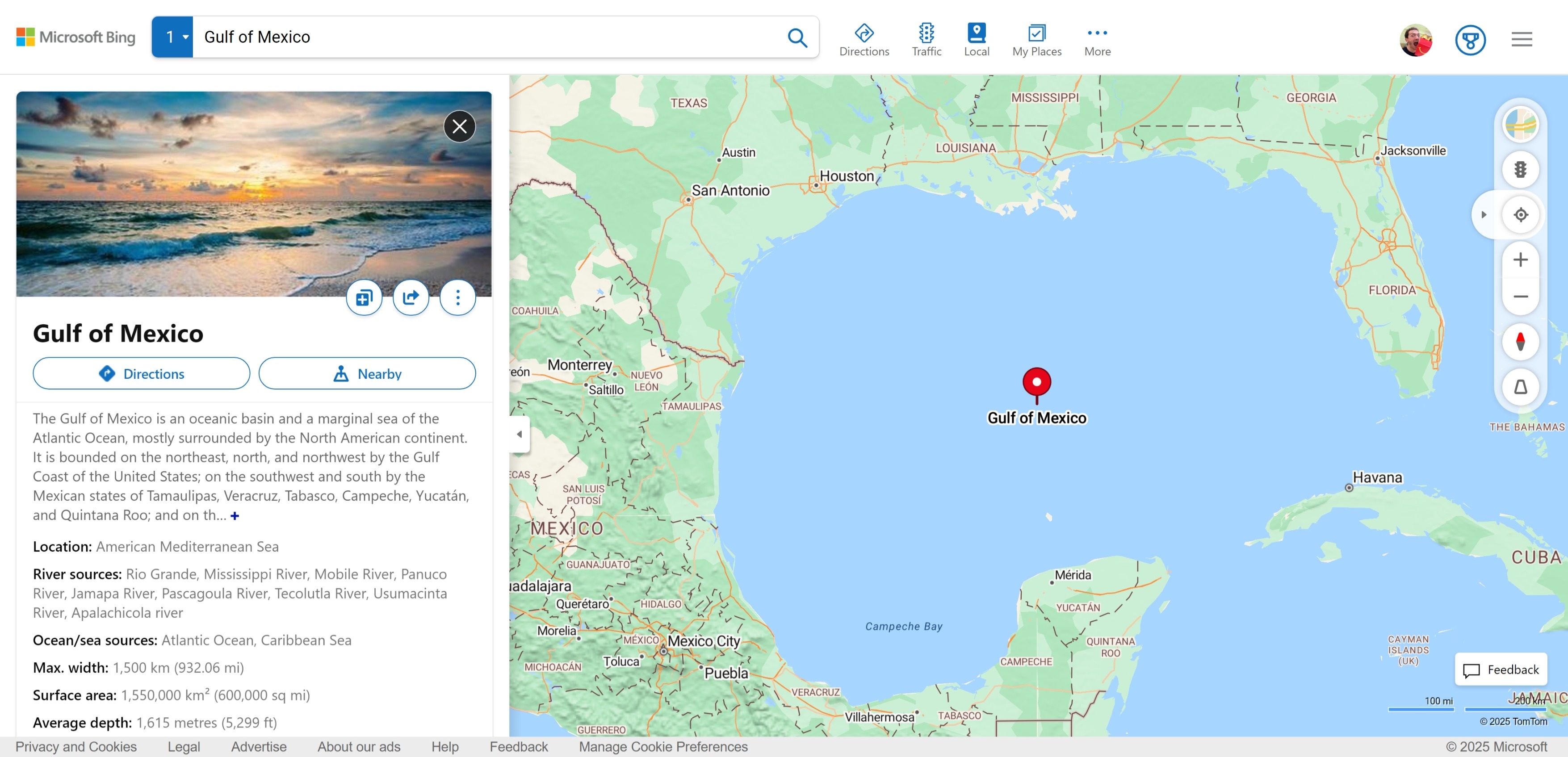 Gulf of Mexico on Bing Maps
