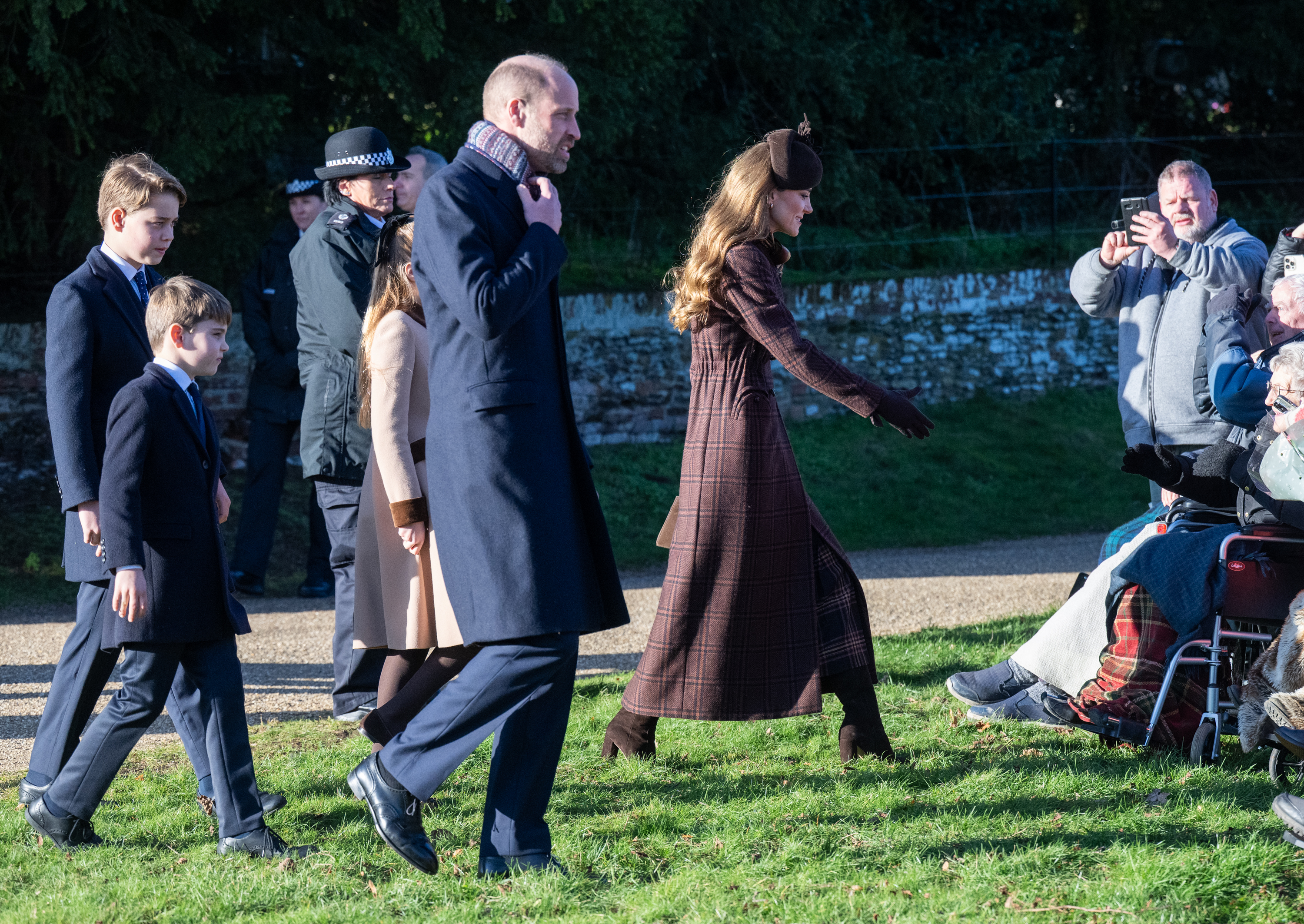The Royal Family approaches fans in Sandringham on Christmas Day