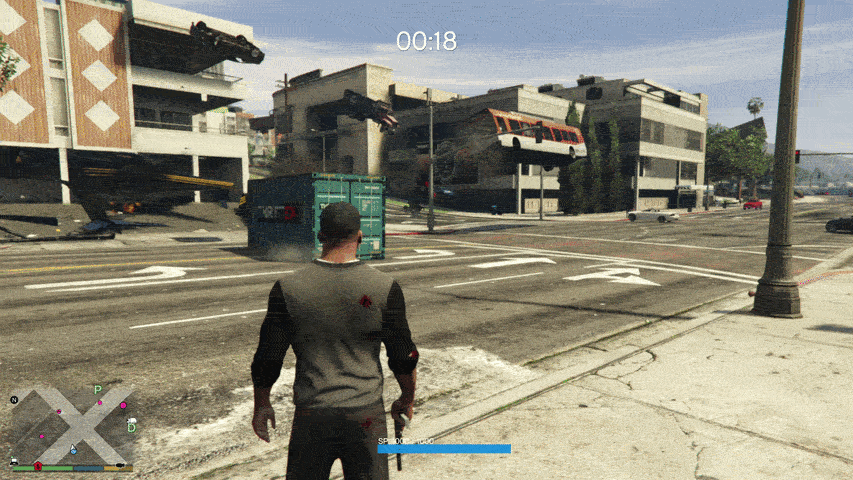 Spawning a jumbo jet in the street.