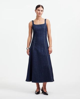 Alexa Chung for Mdewell, Denim Tank Midi Dress in Pellson Wash