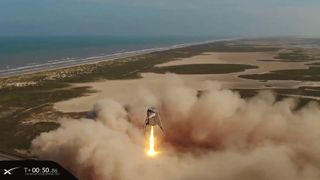 SpaceX launched its Starhopper rocket prototype on its highest flight ever on Aug. 27, 2019. The reusable hopping rocket flew from one pad to the other, with a targeted 500-foot (150 meters) ceiling at SpaceX's South Texas test site near Boca Chica Village.