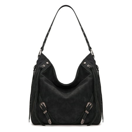 Wrangler Buckle Hobo Purses and Handbags for Women With Fringe Zipper Shoulder Bag