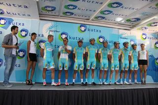 The Astana riders line up in San Sebastian