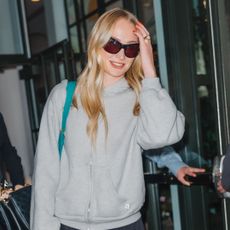Sophie Turner was spotted in black Puma sneakers in New York
