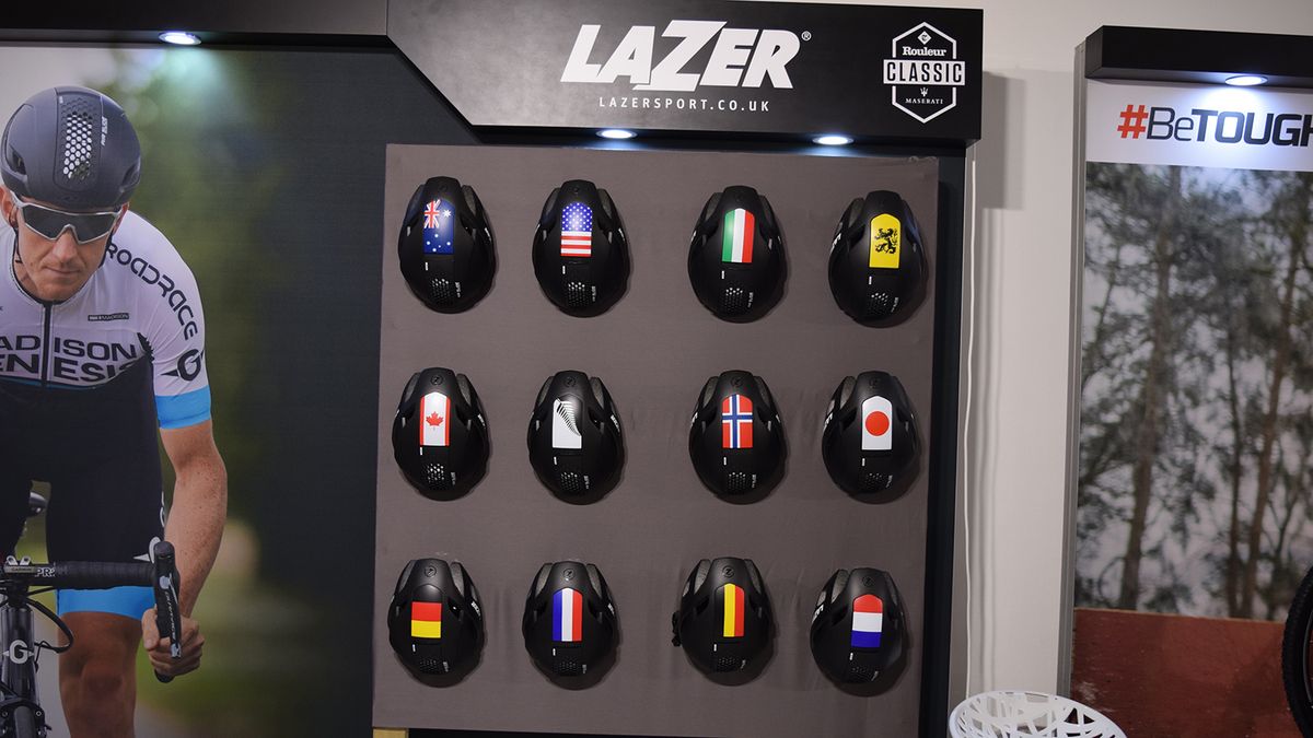 Lazer showed off some custom Lazer Bullet helmets