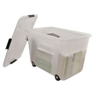 Advantus Rolling Storage Box, Letter/Legal, 15-Gallon Size, Clear