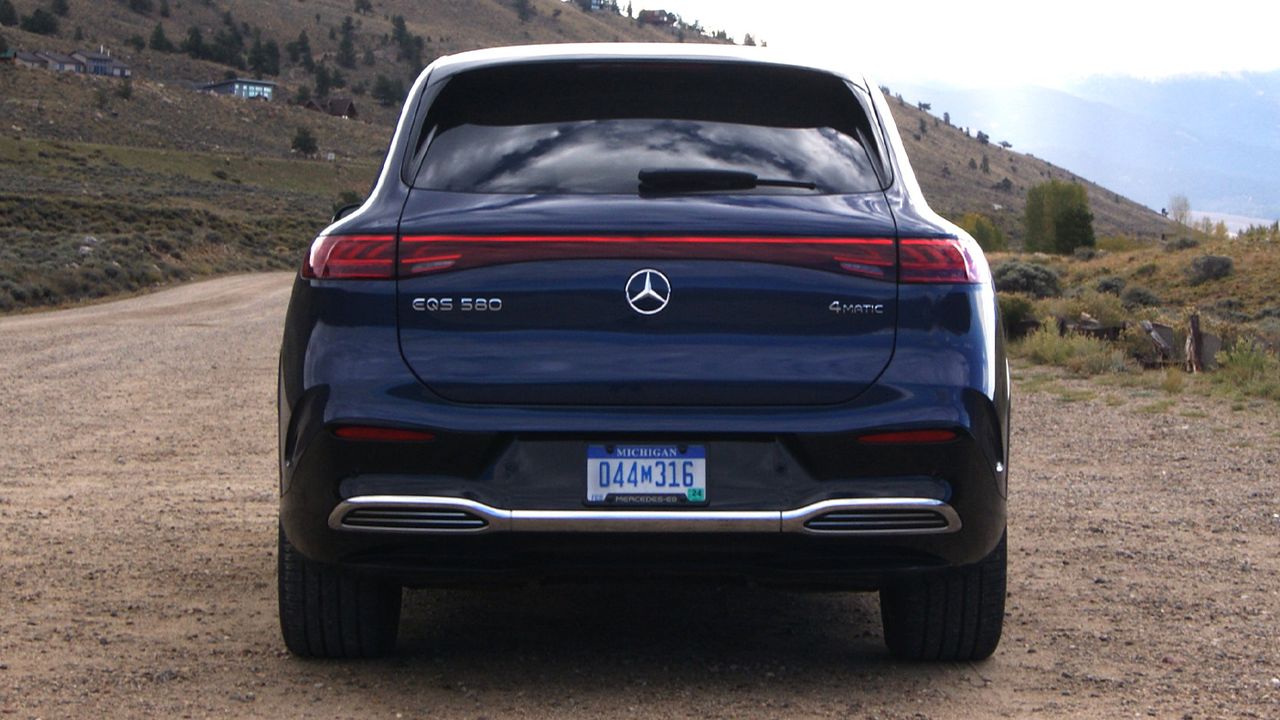 Mercedes EQS SUV from rear
