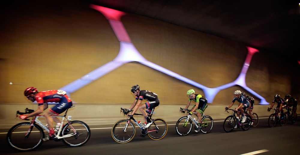 Action during the Belgian road race.