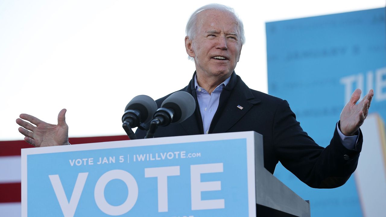 picture of Joe Biden at Atlanta rally