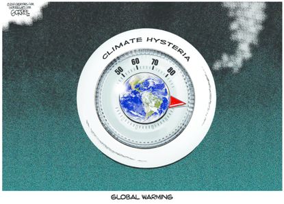 Editorial Cartoon U.S. Climate Hysteria Thermostat