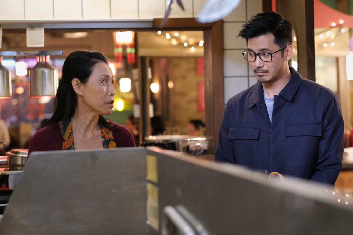 Kung Fu -- &quot;Choice&quot; -- Image Number: KF110a_0112r.jpg -- Pictured (L-R): Kheng Hua Tan as Mei-Li Shen and Jon Prasida as Ryan Shen -- Photo: Bettina Strauss/The CW -- Â© 2021 The CW Network, LLC. All Rights Reserved