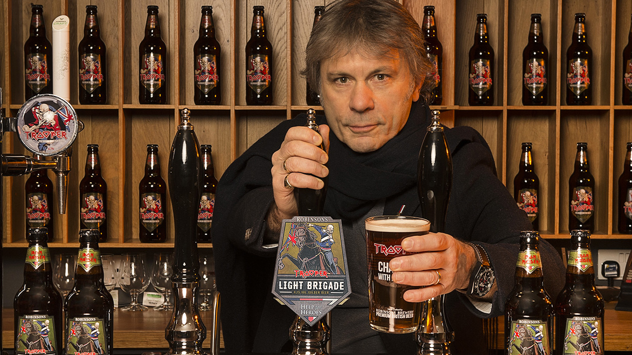 Bruce Dickinson with the Light Brigade ale