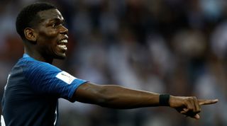 Paul Pogba in action for France in the World Cup final in 2018