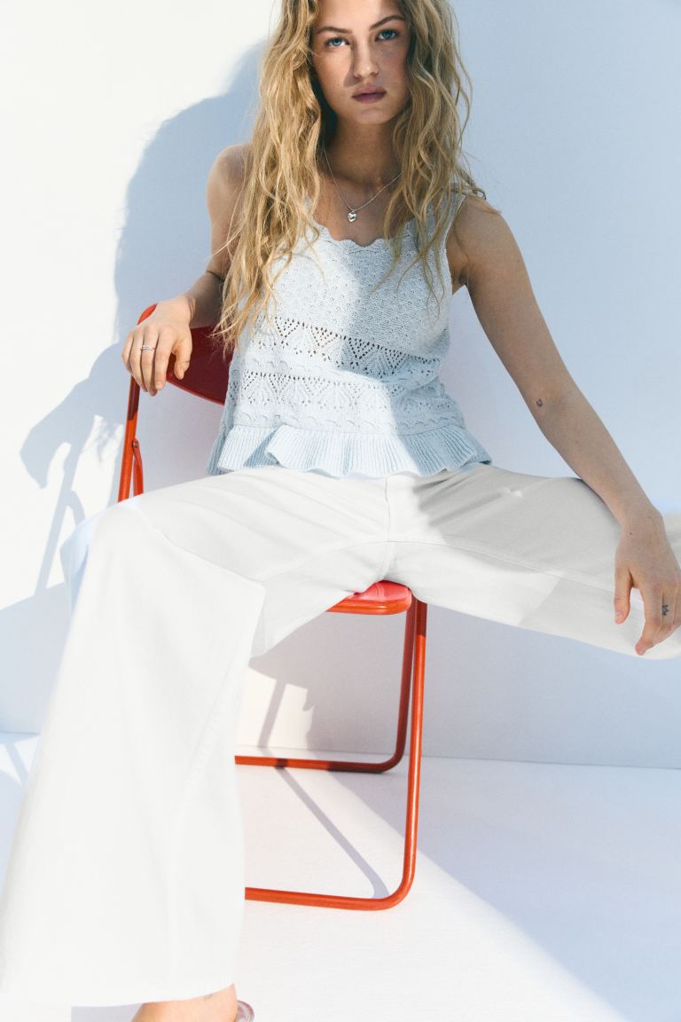 Crochet-Look Sleeveless Top
