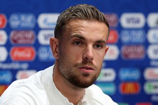 Jordan Henderson of England during a press conference at the 2018 World Cup