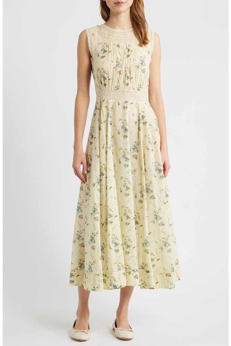 Liliane Floral Lace Detail Organic Cotton Dress
