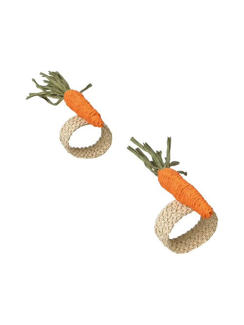 Easter Woven Carrot Napkin Rings, Set of 2