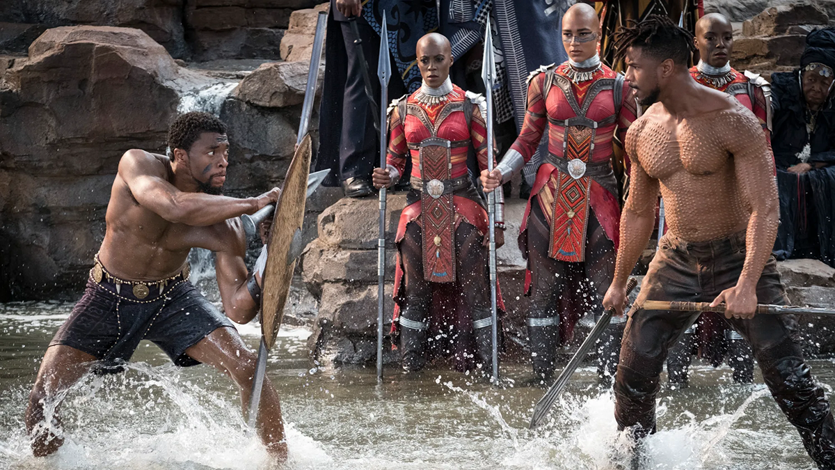 The waterfall fight from Black Panther