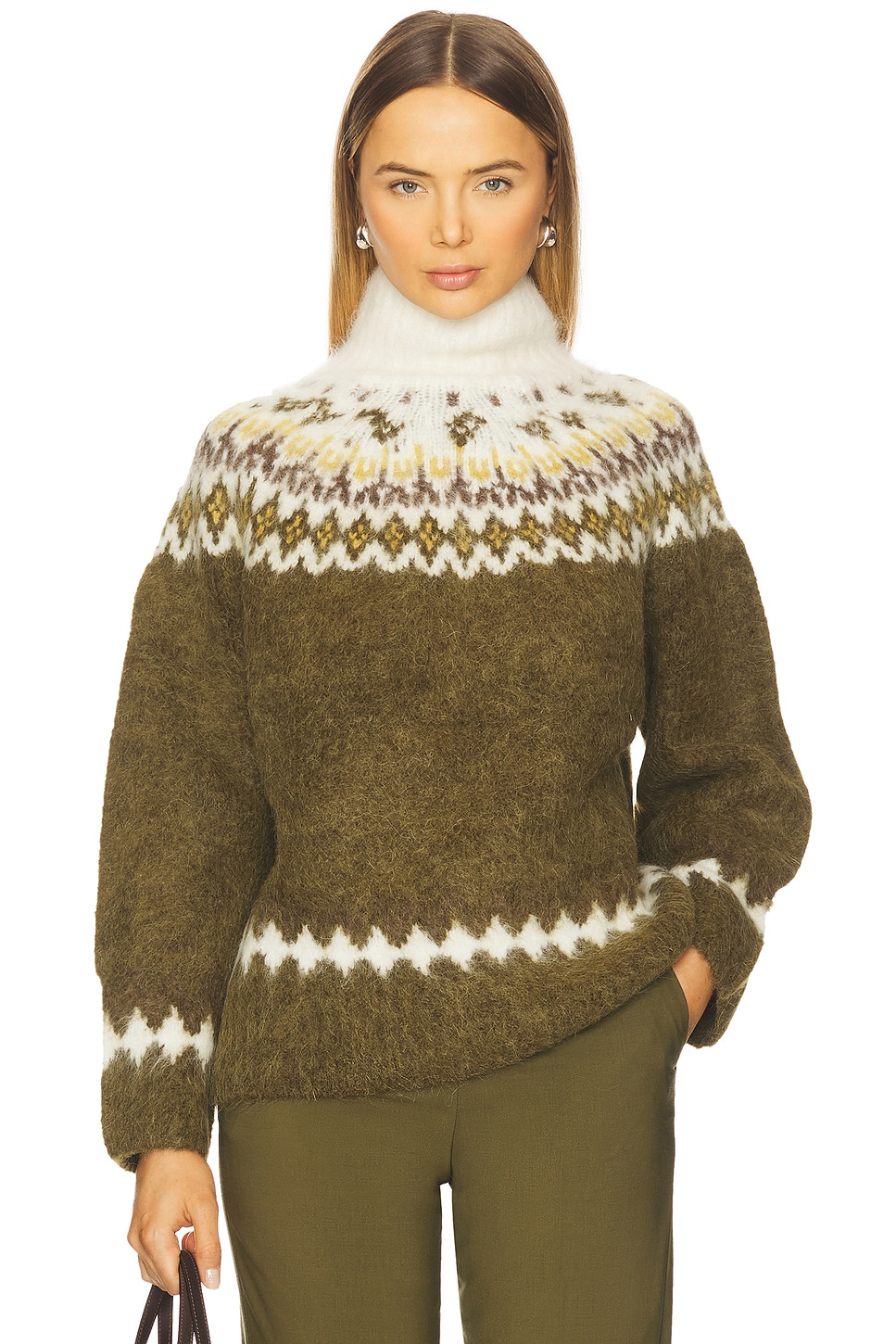 Rag &amp;amp; Bone Beth Oversized Fair Isle Turtleneck