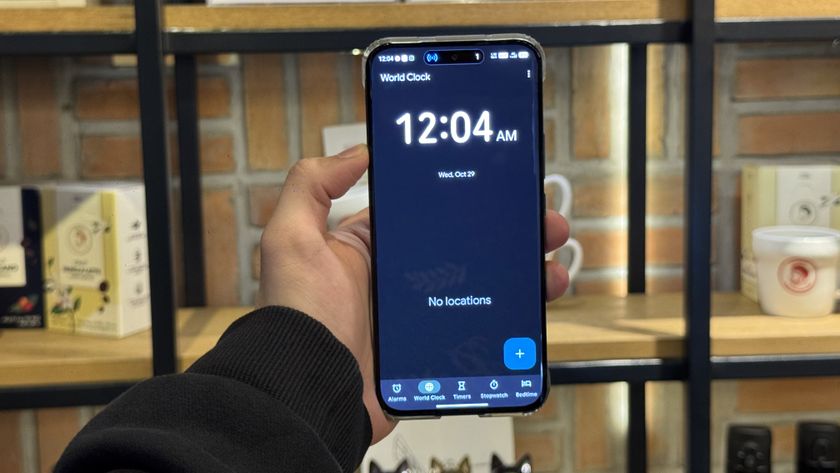 home screen of the Google Clock app showing a time
