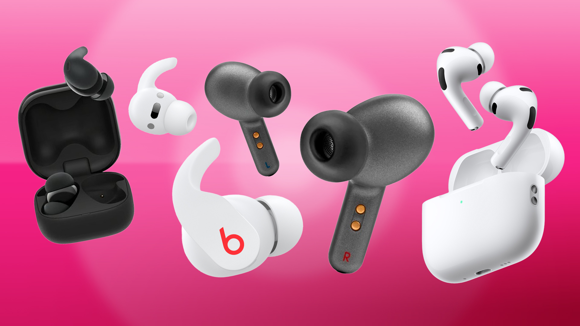 The JBL Live Pro 2 TWS, Beats Fit Pro, Sony Linkbuds Fit and Apple AirPods Pro 3 together 