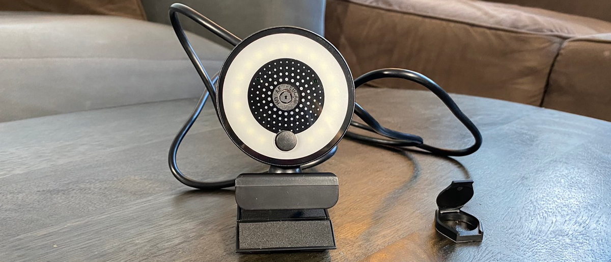 Angetube 2K Streaming Webcam with Ring Light with Remote