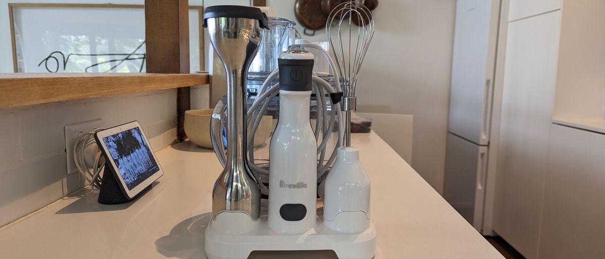 Breville stick mixer packed away in kitchen