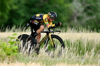 Primoz Roglic (Jumbo-Visma) during the time trial of the 2022 Criterium du Dauphine