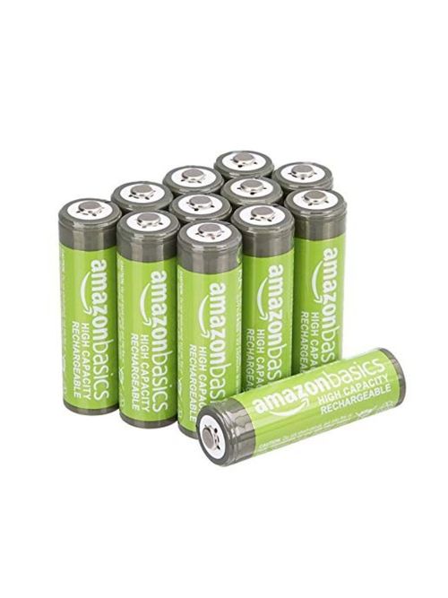 Amazon Basics 12-Pack Rechargeable AA High-Capacity Batteries