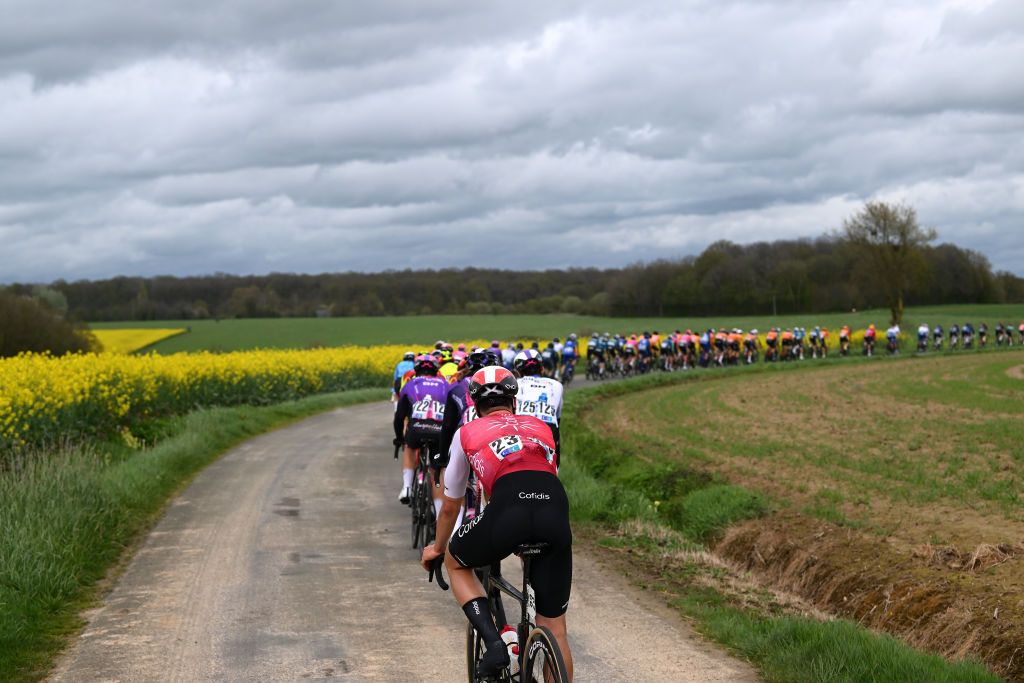 LE MANS FRANCE APRIL 05 Milan Fretin of Belgium and Team Cofidis competes during the 70th Region Pays de la Loire Tour 2024 Stage 4 a 1749km stage from MarolleslesBraults to Le Mans on April 05 2024 in Le Mans France Photo by Dario BelingheriGetty Images