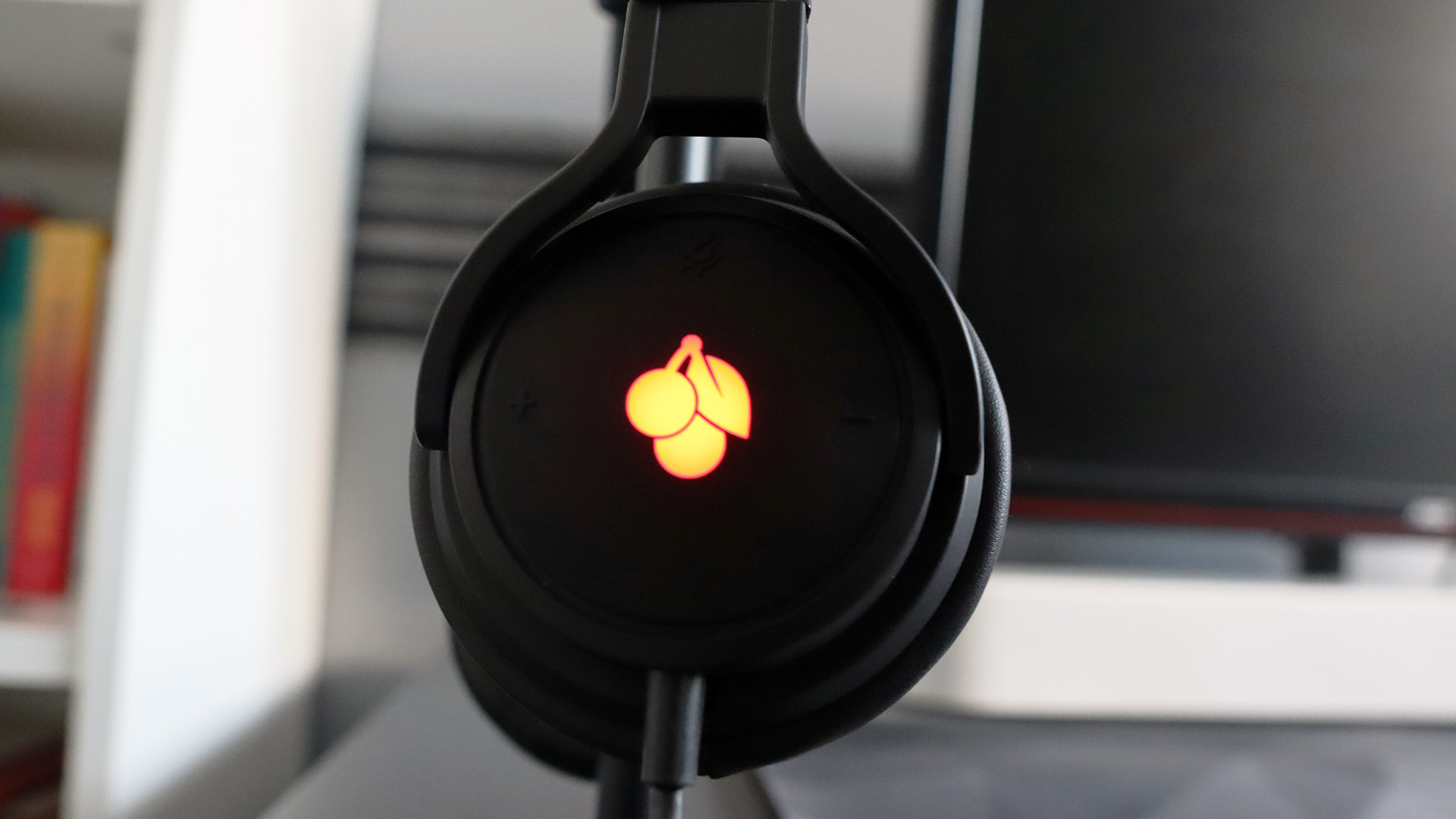 Cherry HC 2.2 gaming headset pictured on stand.