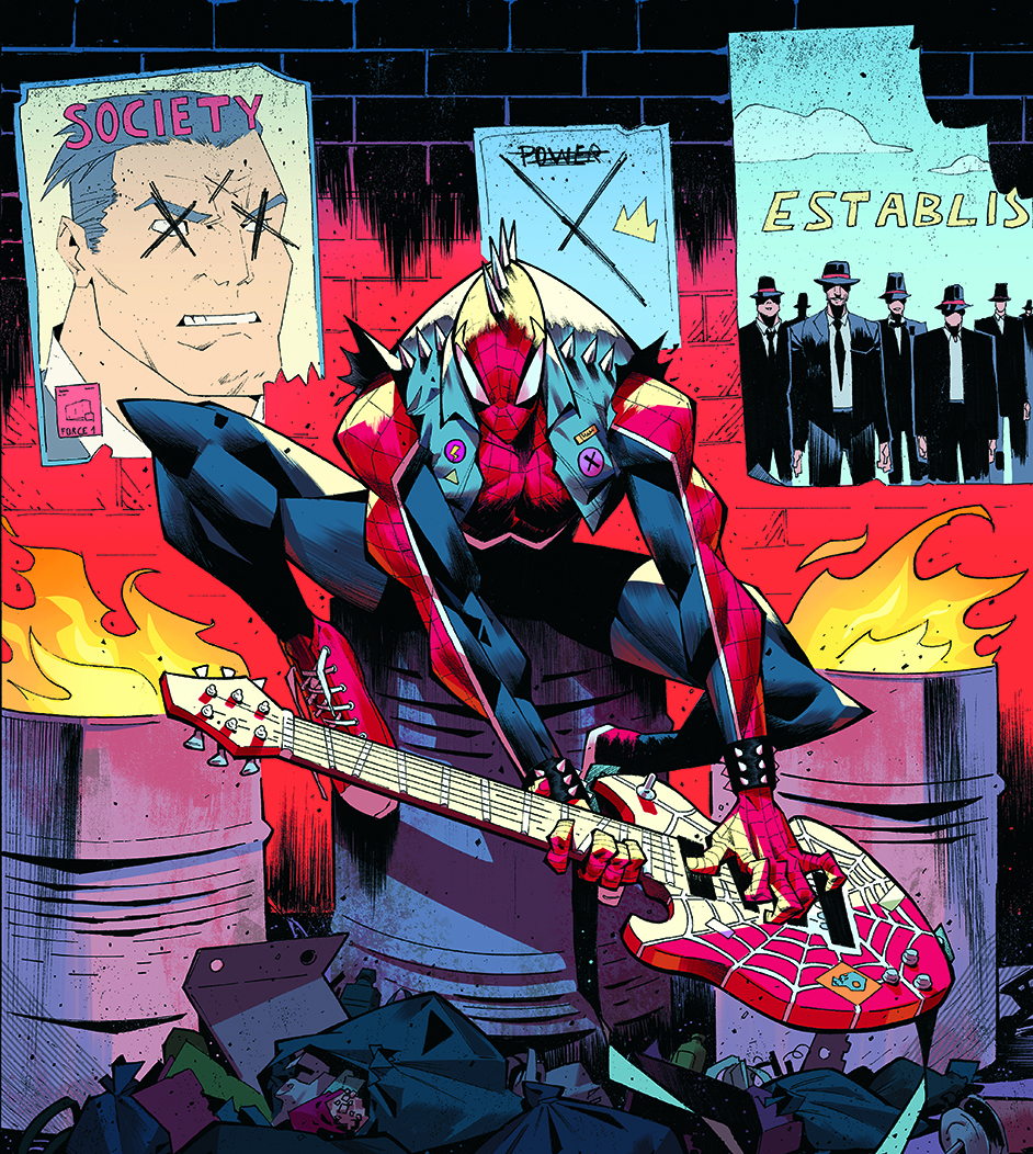 Ilustración de Spider-Punk Marvel Snapcard Trabajo en progreso