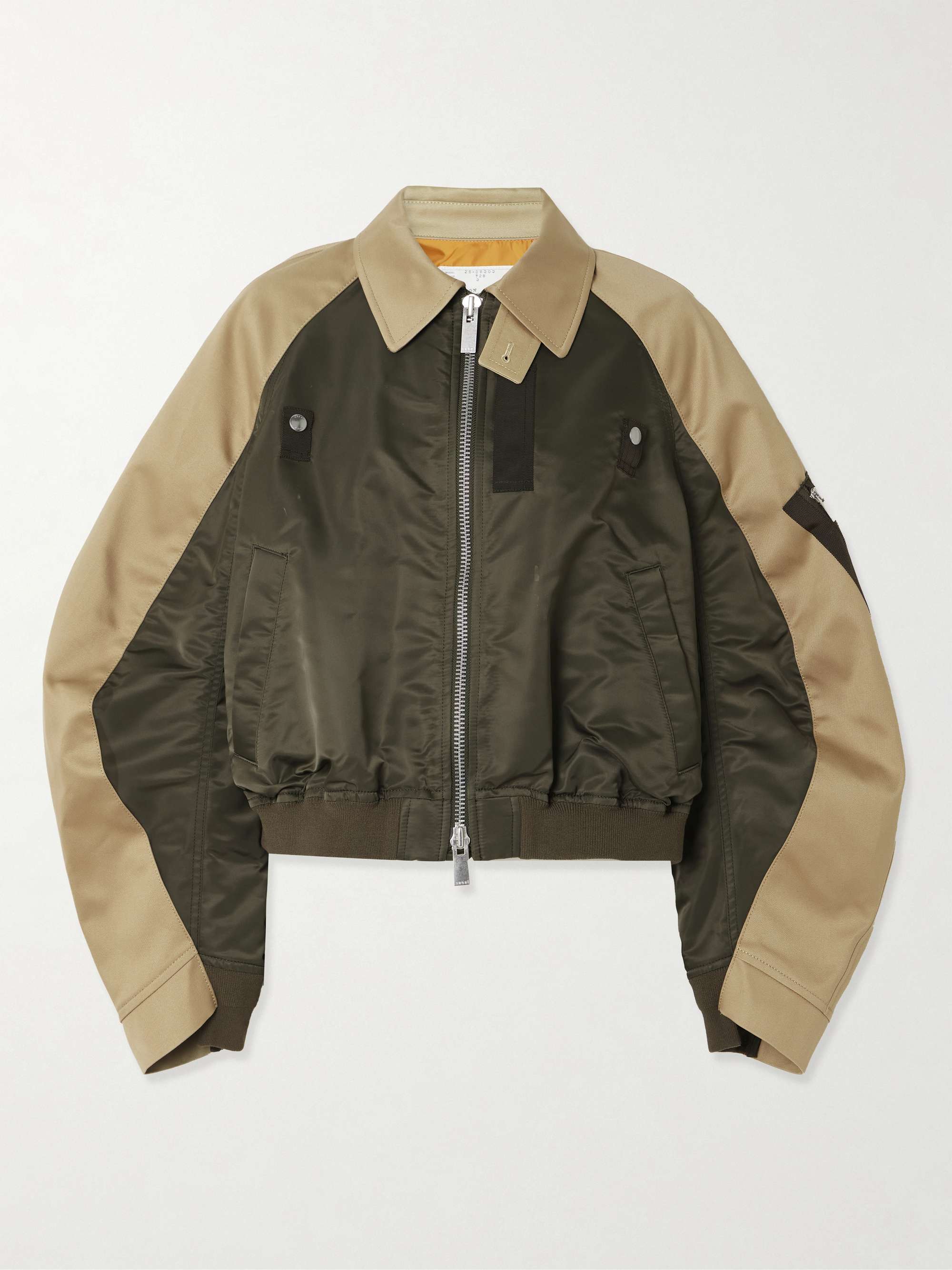 Oversized Cotton-Canvas and Shell Bomber Jacket