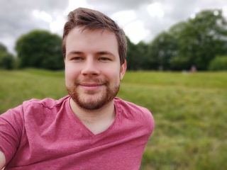 A selfie taken with portrait mode